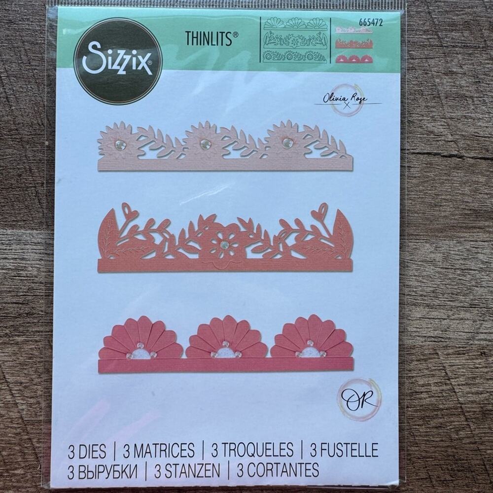 Sizzix Bold Floral Edges Thinlits Die Set